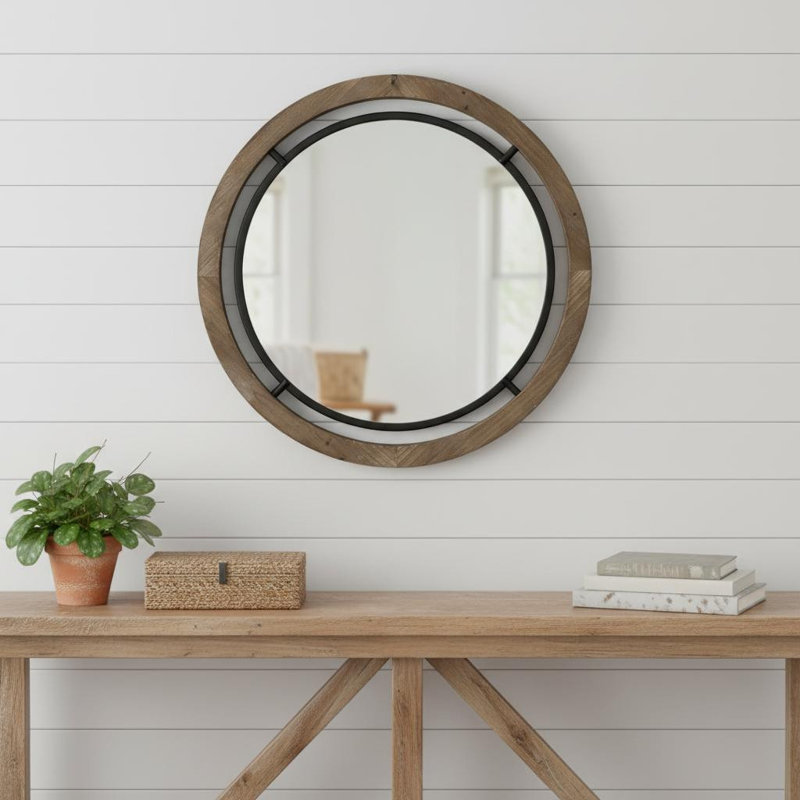 Miroir d'appoint 19 "noir et brun