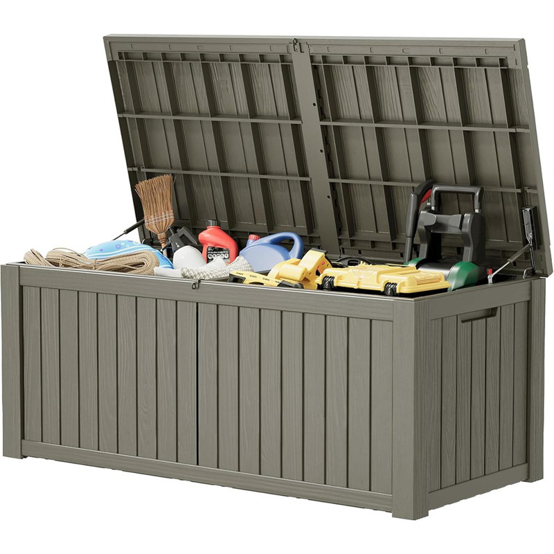 150 Gallon Resin Deck Boxes Waterproof And UV Resistant Outdoor ...