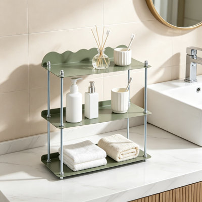 Organisateur de comptoir de salle de bain réglable avec tablette, tablette de rangement en acier inoxydable pour coiffeuse, cuisine, coin café, design minimaliste moderne
