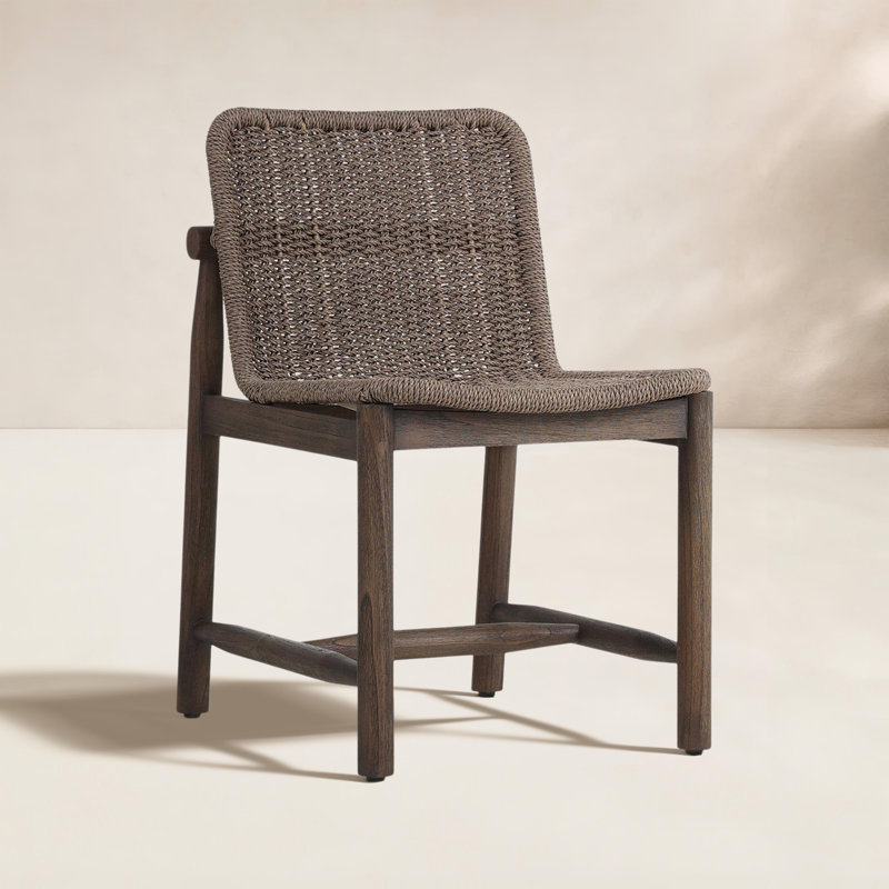 Dume Outdoor Dining Chair, Dark Gray/Dark Brown