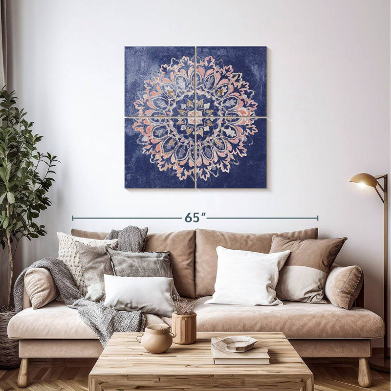 Kala Mandala Delight bleu marine, H 38 po x l 38 po