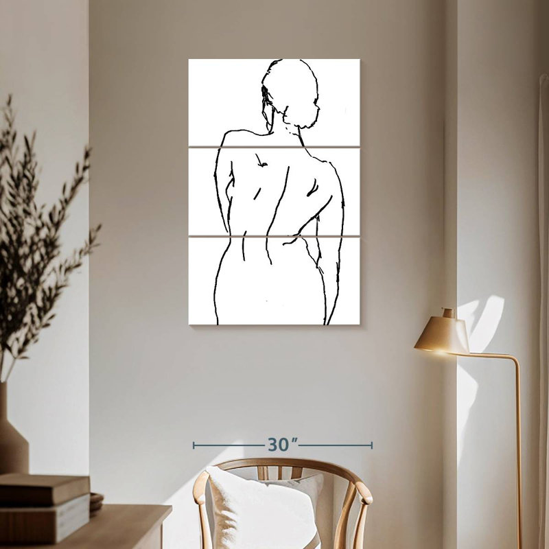 Leisha Minimalist Figure Study II, 57" H x 36" W