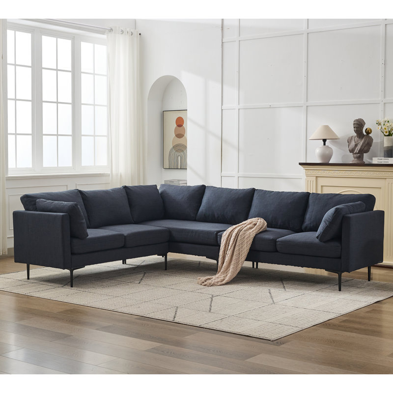 Ensemble de canapé modulaire convertible en forme de L avec coussins, idéal pour le salon et un appartement, offrant confort et style pour la détente