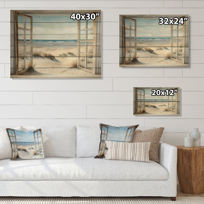 Allura fenêtre sur la plage II - impression, H 12 po x l 20 po x P 1 po