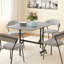 HOMCOM Mobile Drop Leaf Table with 6 Wheels & Brakes-706719642