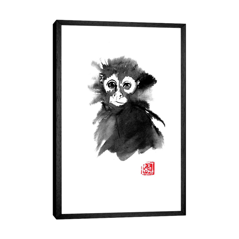 Small Monkey by Péchane - Print on Canvas, Black Framed, 101.6 cm H x 66.04 cm W