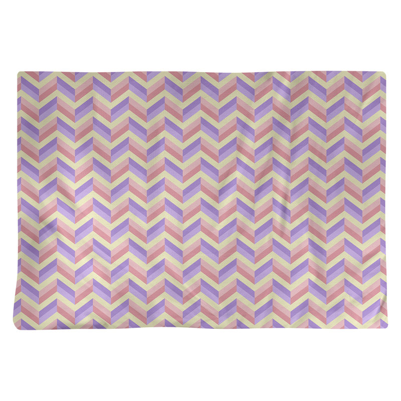 Napperon en coton 18 po chevrons, Rose / Mauve