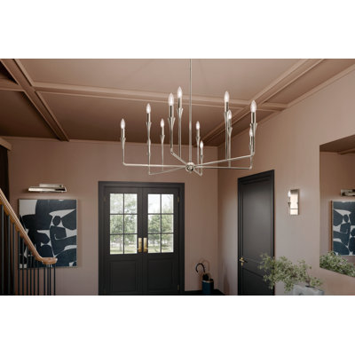 12 - Light Steel Dimmable Classic / Traditional Chandelier