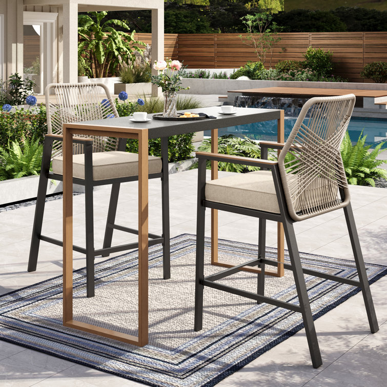 2 - Person Rectangular Outdoor Dining Set With Cushions