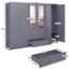 Modern 6 Door 3 Drawer Mirrored Wardrobe with Hanging Rail for Bedroom Storage & Organisation
