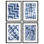 Art mural encadré, ensemble de décorations de galerie, motif indigo Shibori, illustrations japonaises de style Tie-Dye, art moderne chic et coloré pour le salon, la chambre à coucher, le bureau-116551225-116551224