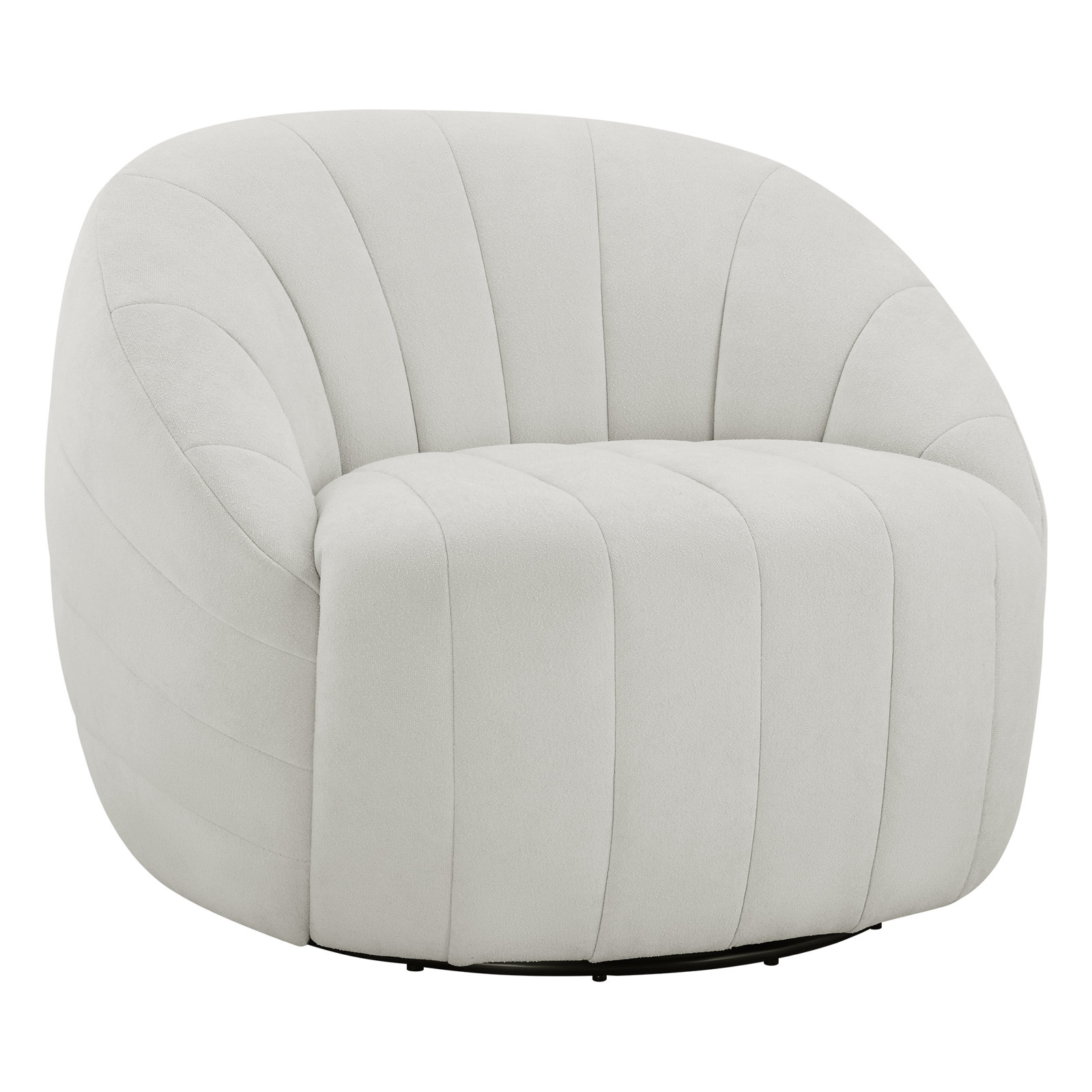 Augustine Upholstered Swivel Armchair, Willow Oyster Performance Chenille