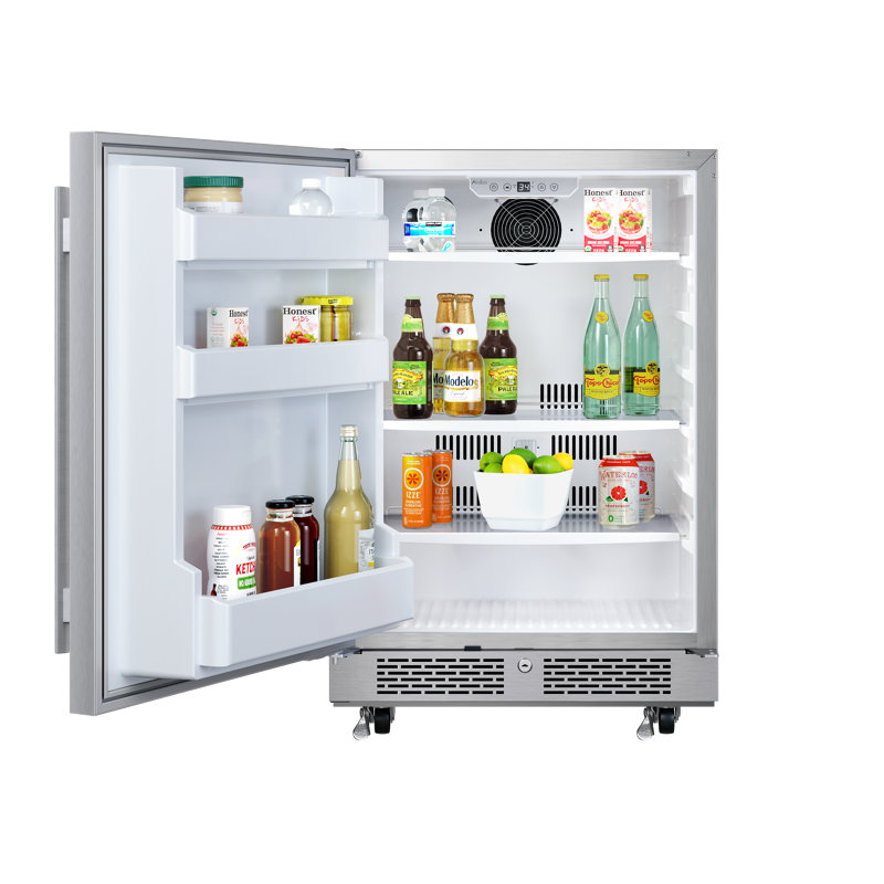Compact Stainless Steel Outdoor Beverage Refrigerator