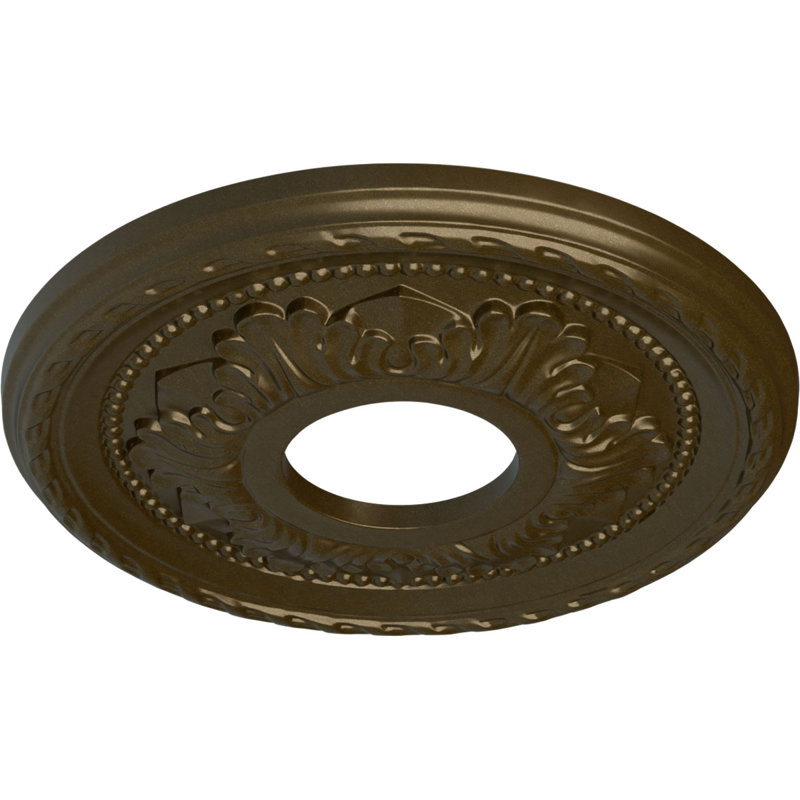 Médaillon de plafond H 12,13 po x l 12,13 po x P 1 po Palmetto, Laiton