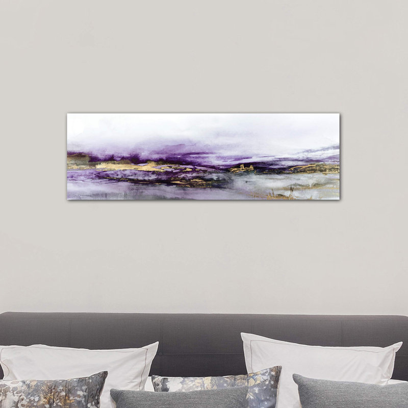 Elusive Dreams Violet Version by Isabelle Z - Wrapped Canvas Panoramic Painting, 30.48 cm H x 91.44 cm W x 1.91 cm D