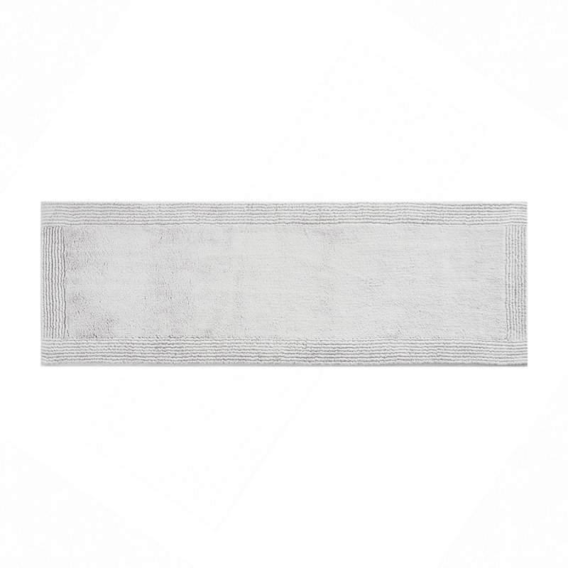 Tapis 100% coton touffeté 3000 g / m² réversible 24 po x 72 po, Gris clair, Simple - L 72 po x l 24 po
