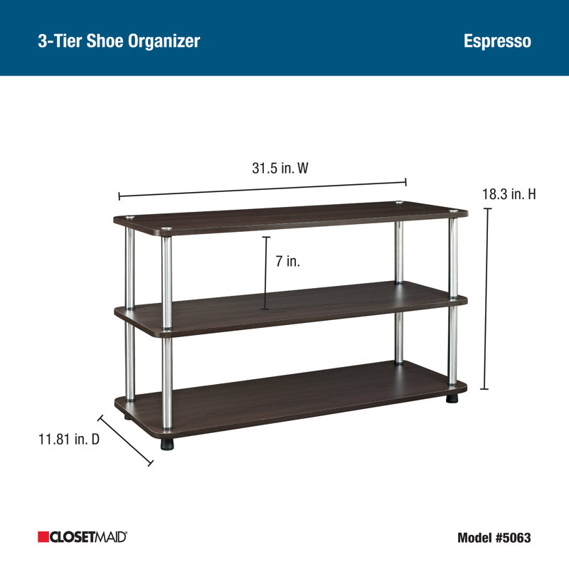 Rangement pour chaussures à 3 niveaux, Espresso