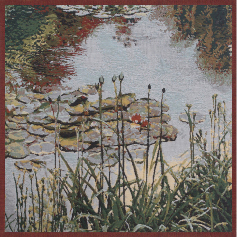 Waterlily Monet's Garden Cotton Euro Pillow Cover