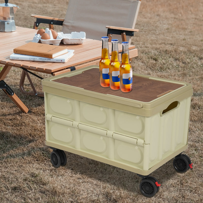 Chariot roulant pliable de grande capacité 55L, Vert