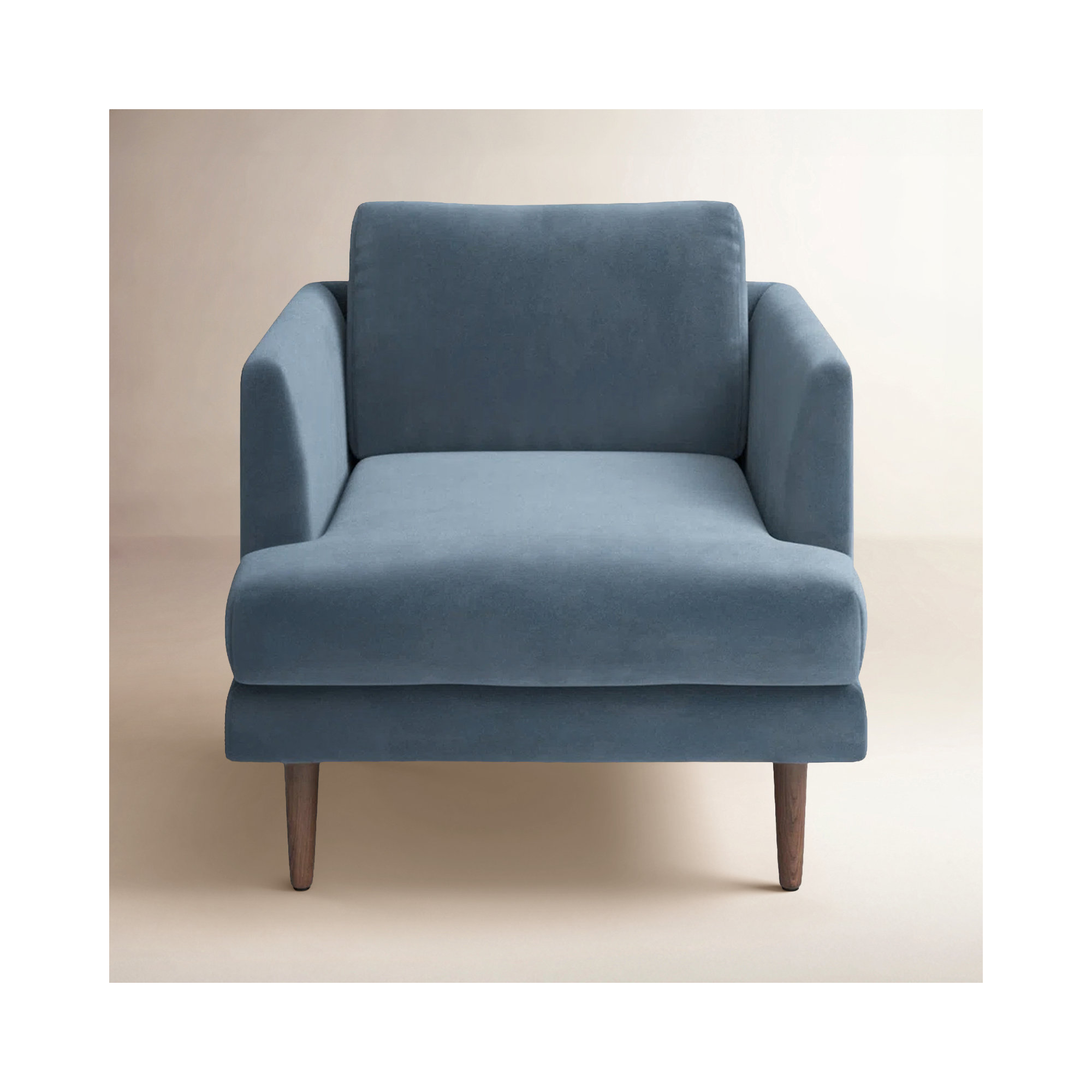 Miller Upholstered Armchair, Blue Velvet