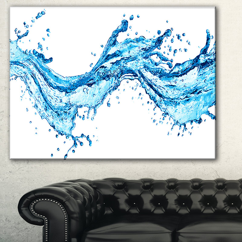 «Blue Water Splash», impression sur toile tendue, H 30 po x l 40 po x p 1 po