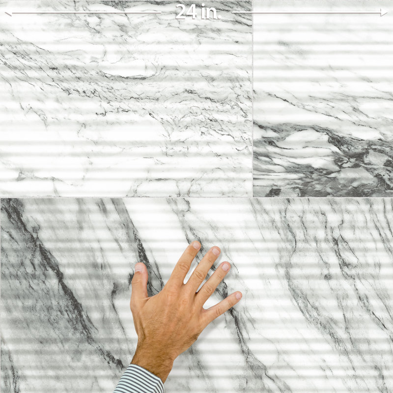 Touche Pleated Deco 11-3/4 In. X 23-1/2 In. Porcelain Floor And Wall Tile