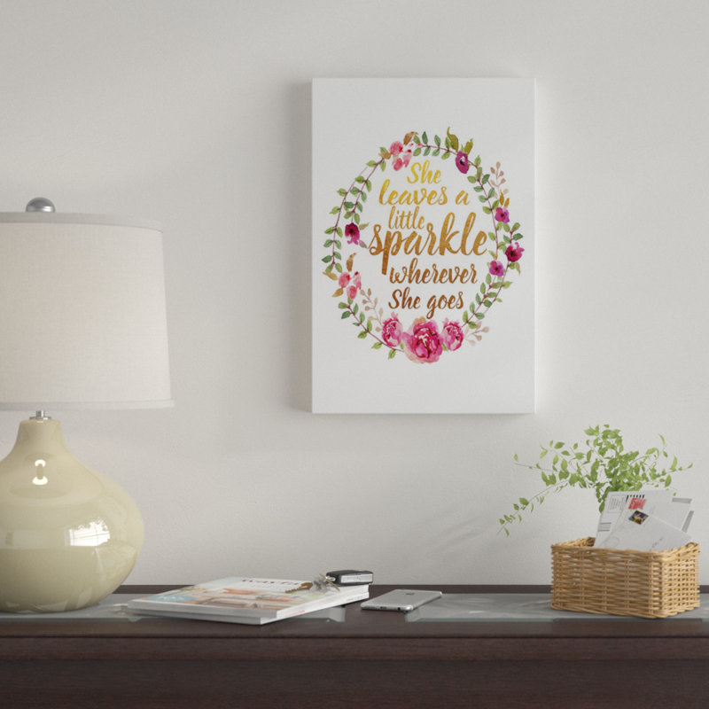 « she leaves sparkle », impression sur toile tendue, H 26 po x l 18 po x P 1,5 po, Toile tendue, Pas de tapis