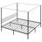 King Size Canopy Bed Frame Metal Canopy Bed with Four Posters Black-1482534186