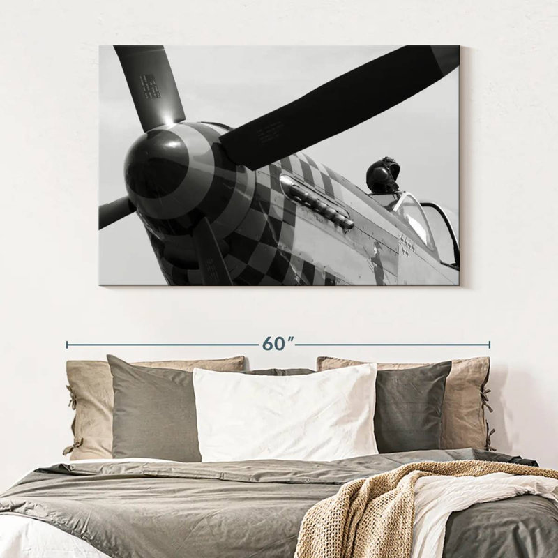 Mehar Mustang Fighter Plane, 34" H x 51" W