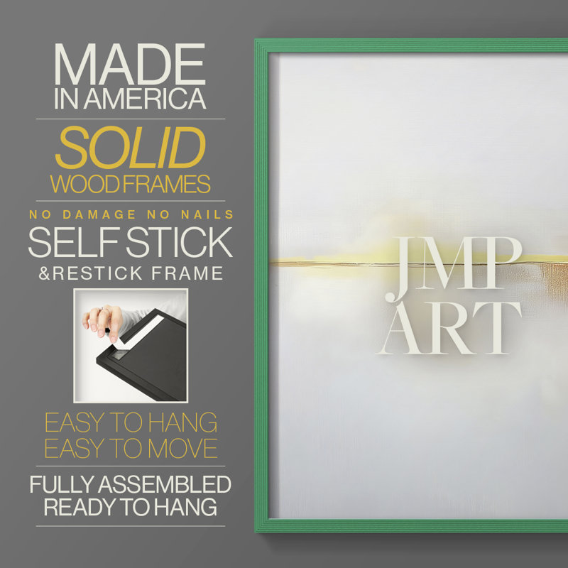 ABSTRACT Series DCXCIX Framed Print - Solid Wood, Green, 21" H x 17" W