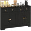 Buffet de rangement de cuisine avec portes de style grange et armoire à tiroirs