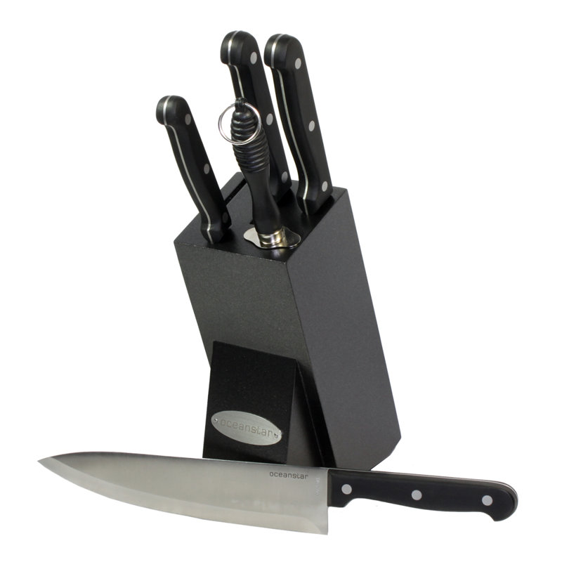 Oceanstar Design 6 Piece High Carbon Stainless Steel Knife Block Set