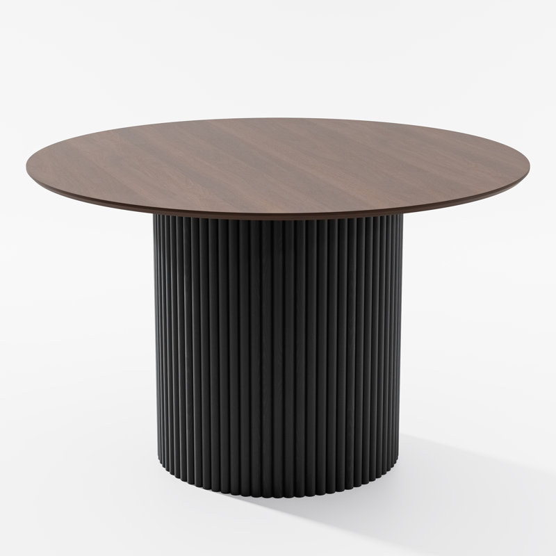 Table de salle à manger Soild, Brown Wood, 30"H x 46"L x 46"W
