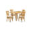 5 Piece Kitchen Table & Chairs Set Includes a Rectangle Dining Room Table with Dropleaf and 4 Linen Fabric Chairs, Oak-468987410-508143452