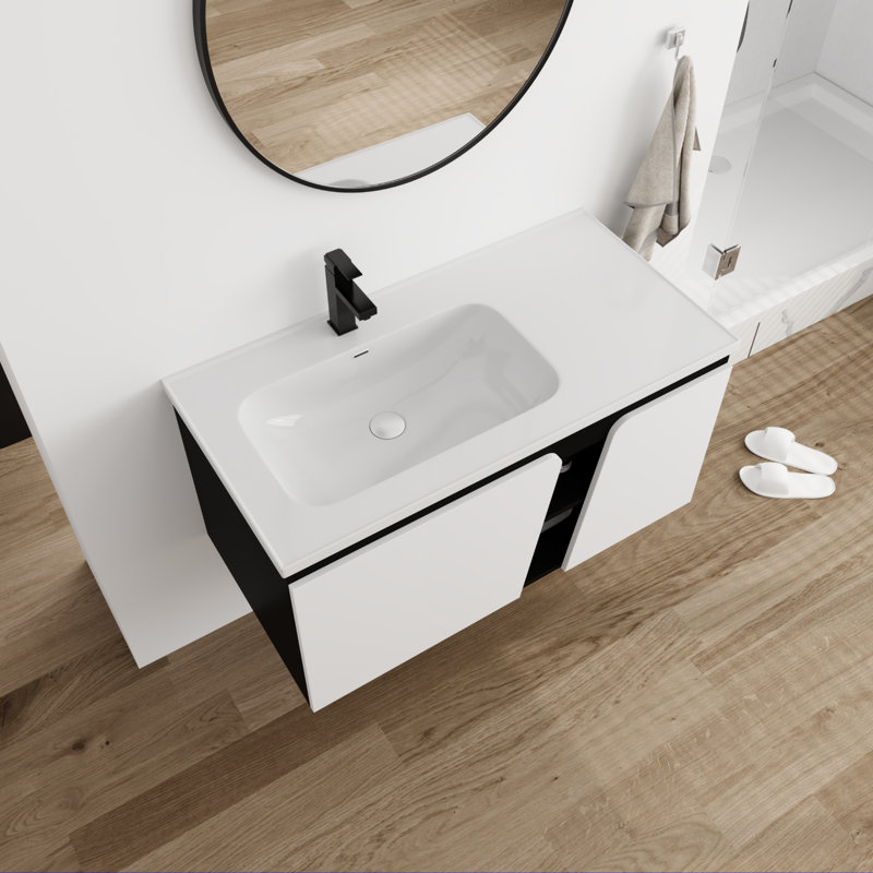 Kemberly 39.94'' Single Bathroom Vanity with Ceramic Top