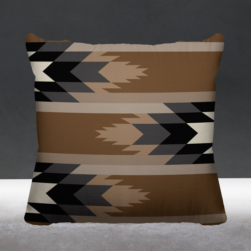 Lansa Outdoor Reversible Throw Pillow, 15H" x 15W", Beige