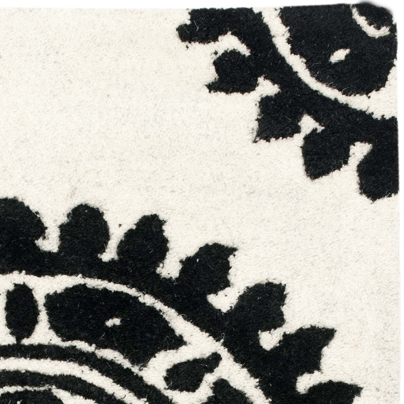 Candelo Hand Tufted Wool & Viscose Pile Floral Rug, Rectangle 3'6" x 5'6"