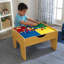 2in1 Wooden Activity Table with Building Brick and Train Set-15425799