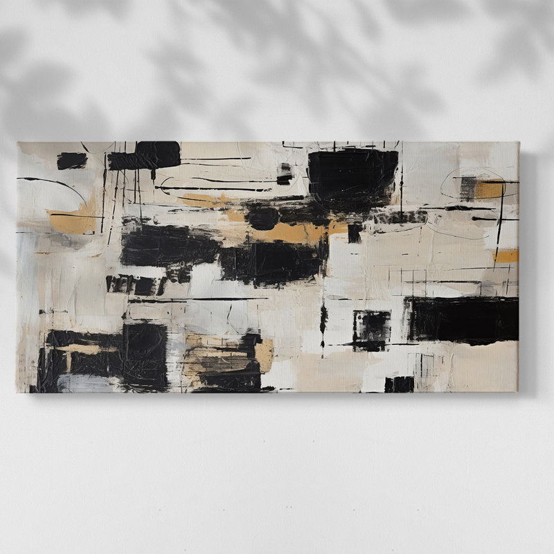 «Abstract Series» -CCCXCV- Toile tendue avec châssis tendue - Prêt à accrocher, H 17 po x l 33 po