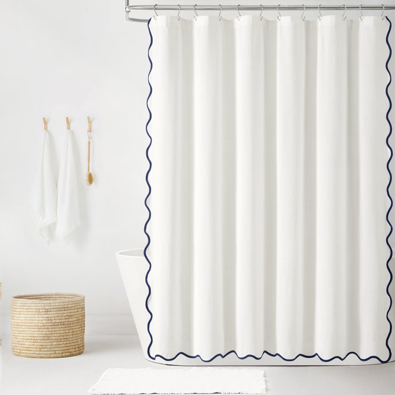Houston Solid Colour Shower Curtain, Navy