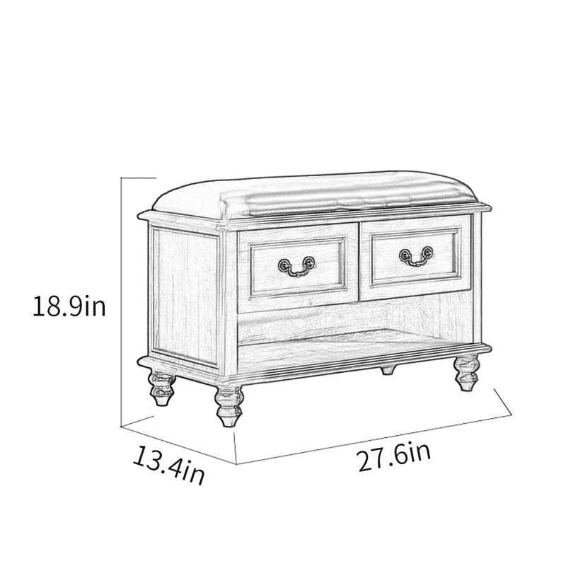 27.6in Retro style Shoe Change Stool