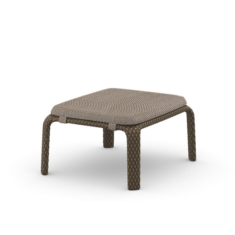 Seashell Outdoor Ottoman, Taupe