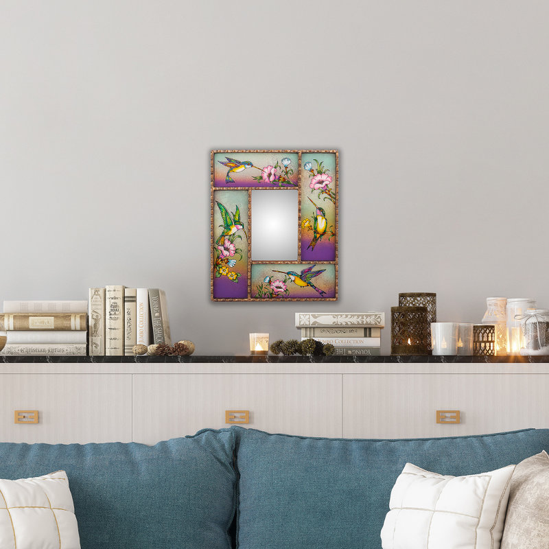Novica Handmade Dance Of The Winds Reverse-Painted Glass Wall Accent Mirror