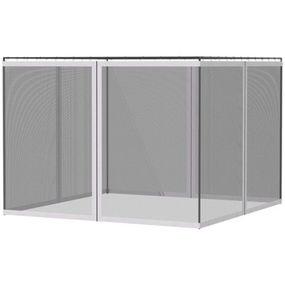 10' X 13' Replacement Mesh Sidewall Netting For Patio Gazebos And Canopy Tents With Zippers (Sidewall Only)