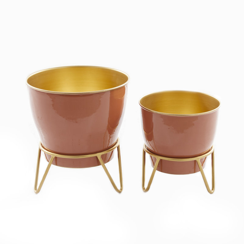 Metal Cachepot, Pink