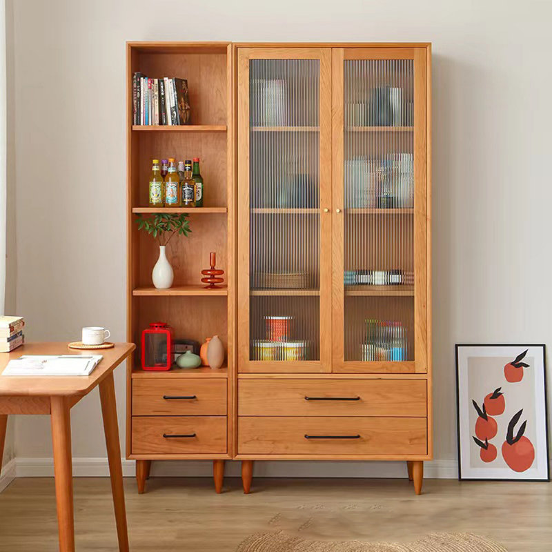 Vitrine en bois massif simple et rétro