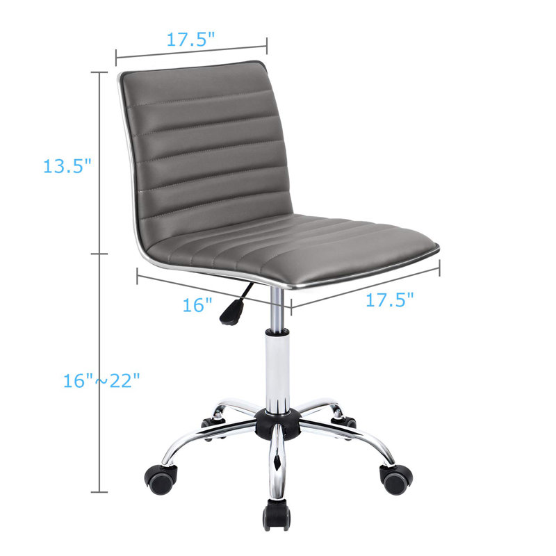 Chaise de bureau d'ordinateur Kaycee, Gris