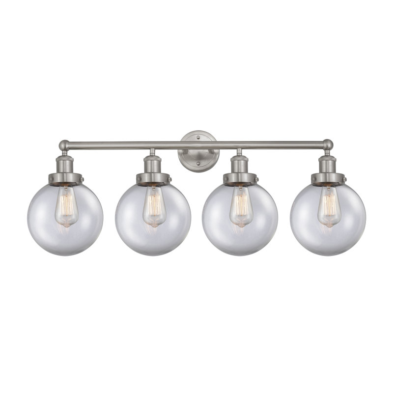 Alphonsa 4 - Light Dimmable Vanity Light, Clear, Brushed Satin Nickel