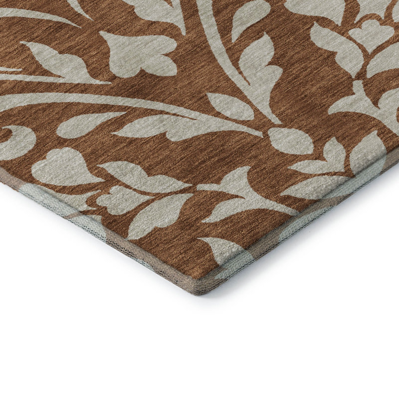 Premium Machine Washable Prisco Paprika Rug, Rectangle 3' x 5'