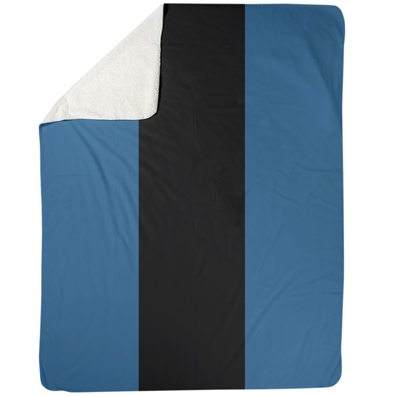 Quilted Throw Blanket, 50" x 60", Blue/Black/Blue, Mink Touch